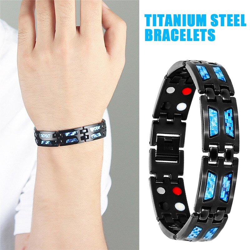 Magnetico™ Blå Carbon Titan Armbånd