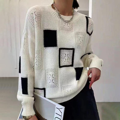 Zoe™ | Raafo Sweater med Rund Hals og Stilfuldt Print