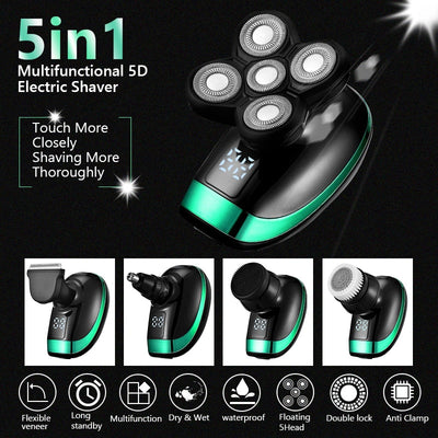 FlexShave™ 5 i 1 Elektrisk Barbermaskine til Mænd
